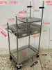 Carrinho de Transmissão ao Vivo em Aço Inoxidável, Suporte de Display Portátil Destacável para Exterior, Mesa Promocional, Expositor de Lanches