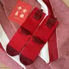Calcetines Rojos de Algodón Puro para Mujer de Media Pantorrilla 2025 Año Animal Regalo de Año Nuevo Calcetines Rojos para Hombre