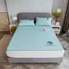 Nuevo Juego de Tres Piezas de Mat de Látex de Seda Helada de Verano, Gorro de Cama Lavable, Esterilla de Cama de Verano, Colcha Estampada para el Hogar