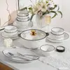 Furuixiang Cerâmica Japonesa Simples Cor Sob Esmalte Louça de Mesa Tigelas Pratos Sensação de Alto Padrão Conjunto de Tigela e Prato Casa DIY Auto-Seleção