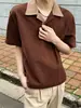 Cleanfit Estilo Old Money Clássico Americano Polo de Ombro Piquet Gola V Quadrado Manga Curta Verão Masculino Camiseta Rebelde Cool