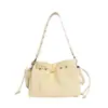Bolso Bandolera Retro de Gran Capacidad para Mujer 2026 Nueva Moda Bolso de Hombro Sencillo Bolso de Mano para Viajes Bolso Cubo Tejido