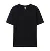 Camiseta de Manga Corta de Algodón Puro con Cuello Redondo Verano Algodón Transpirable Holgada Color Sólido Básica Casual Unisex Versátil