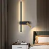Luminária de Parede Minimalista para Cabeceira, Moderna e Simples para Parede de Fundo de TV na Sala de Estar com Spots, Luminária de Parede de Luxo Leve para Ambiente de Estudo e Quarto