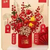 Set de Decoración de Cubo de Bendición de Año Nuevo, Hortensia de Fruta de la Fortuna, Decoración de Cubo de Bendición para Sala de Estar Regalo, Esencial para Venta al por Mayor