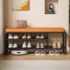 Banqueta Super Estreita 25CM de Largura para Trocar Sapatos Pai e Filho Estilo Creme para Entrada de Casa Sapateira Integrada