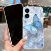 Aplicable a funda de teléfono Apple 18pro 17PROMAX Mariposa Azul TPU Funda Protectora IP16PRO Pétalos de Joya