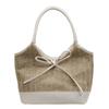 Bolsa casual simples de tecido feminina, nova moda 2025, bolsa tote para viagem, bolsa de ombro estilosa para praia e axila