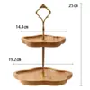 Plato de frutas multicapa para el hogar, mesa de centro para sala de estar, plato de aperitivos de frutas secas de doble capa, plato de aperitivos para el té de la tarde, plato de dulces de tres capas