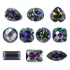Venta al por mayor de Zirconias de Siete Colores Galvanizadas en Piedras Sueltas, Gemas Artificiales de Circonia Cúbica con Base de Punta, Formas Redondas e Irregulares para Monturas de Anillo