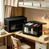 Caja de almacenamiento de tela plegable para ropa con ventana visible para dormitorio, caja de almacenamiento a prueba de polvo de gran capacidad con tapa