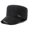 Sombrero para Hombre Nuevo Sombrero de Papá de Mediana Edad Otoño e Invierno para Exterior Cortavientos Orejeras Grueso Cálido Lana Gorra Plana