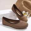 Zapatos de Mujer Fly-Knit de Suela Plana 2025 Nuevos Transfronterizos Talla Grande Casual Holgados Slip-On Zapatos de Suela Blanda para Madres de Mediana Edad y Ancianas