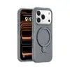 Adecuado para iPhone 18Pro, funda de teléfono con soporte, cubierta protectora de teléfono magnética de silicona líquida de color sólido