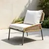 Silla de ratán para patio exterior, mesa y sillas de ocio, balcón al aire libre de jardín para el hogar, silla creativa con respaldo de cuerda para casa de huéspedes, mesa de café pequeña