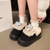 Botas de Neve Fofinhas e Fofas Redutoras de Idade de Coelhinho para Mulheres Usarem no Inverno, Sapatos Macios com Solado de Pelúcia Quente e Forro de Fleece