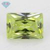 Anillos de circón verde manzana rectangulares en ángulo recto con gema Huagang, con circonita artificial, taladro Haoshi Wuzhou, venta al por mayor, AAA