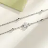 Pulseira de Trevo de Quatro Folhas com Zircônia Design de Camada Dupla Popular no Instagram Pulseira de Contas Redondas Coração Estilo Coreano Pulseira de Trevo com Diamante Brilhante