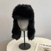 2023 Inverno Novo pelúcia de pele de raposa falsa Lei Feng chapéu Norte ao ar livre à prova de frio proteção auricular quente chapéu voador