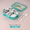 Lonchera de Dibujos Animados con Compartimentos que No Mezclan Sabores, Caja Bento Linda e Infantil para Estudiantes y Trabajadores de Oficina, Lonchera Cuadrada con Utensilios