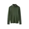 Elegante ropa acanalada de cuello alto para niños con textura vertical, adelgazante, algodón puro, cómoda y agradable para la piel, top versátil de otoño e invierno para niños