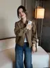 Chaqueta retro con solapa estilo coreano para mujer, nuevo diseño de otoño 2026, corte holgado, adelgazante, chaqueta corta versátil, top de moda