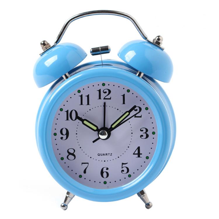 3寸金属打铃闹钟 超静音 夜光针 带夜灯