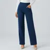 Jeans de malha de perna reta, jeans casuais longos brancos, jeans esportivos de yoga, Tiktok Amazon europeu e americano transfronteiriço