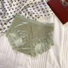 Elegante Ropa Interior de Malla de Encaje de Seda para Mujer de Cintura Media con Bolsa en Cadera Transpirable Entrepierna de Seda de Morera Calzones Sexy para Dama