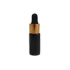 Frasco Refilável Portátil para Skincare com Conta-gotas de Anel Dourado 5ml Vidro Transparente Bloqueador de Luz Frasco para Óleo Essencial de Cuidados com os Cabelos
