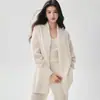 26 Nuevo de Otoño Cárdigan 100% Cachemira para Mujer, Cuello en V, Estilo Francés, Cinturón de Atar, Abrigo de Punto de Longitud Media