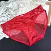 [Rojo Ancola] 880# Ropa Interior Roja Grande de Año Nuevo Malla de Encaje Seda de Hielo Ropa Interior Roja