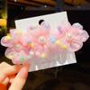 Flor de Perla Cabeza de Flor Nuevo Festival de Actuación Infantil Tocado Lindo Dulce Moño Alto Disco Lazo para el Cabello para Mujer