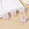 Clip Acrílico de Mariposa Estilo Ins en Stock, Pin de Corazón Girly de PP, Clip de Cola de Golondrina para Exámenes, Pinza para Fotos, Clip de Esquina de Doble Cara