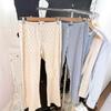 Pantalones casuales de tres botones con estampado de oso azul y ojales, estilo americano, estilo retro, para mujer, cintura holgada, para estar en casa