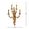 Luminária de parede retrô estilo europeu toda em cobre Lâmpada frontal para espelho de corredor de vila Iluminação decorativa para parede de fundo de sala de estar, sala de jantar, quarto Lâmpadas