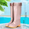 Queda Brusca de PreçoBotas de chuva de cano alto para mulheres, sapatos impermeáveis, sapatos de borracha, botas d'água para mulheres adultas, sapatos d'água espessados para cozinha para mulheres
