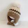 Chapéus de Tricô Grossos com Proteção para Orelhas para Meninos e Meninas, Chapéus de Lã Quentes e Fofos, Chapéus de Princesa para Bebês e Crianças Pequenas