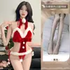 Conjunto de lencería sexy navideño, nuevo uniforme de Navidad, tentación pura, conjunto de camisón sexy sin desmontar, bata de Año Nuevo