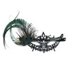 Nueva Máscara de Encaje con Plumas de Pavo Real para Baile de Halloween Maquillaje Veneciano Encaje Media Cara Máscara Sexy para Ojos