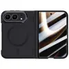 Adecuado para Apple iPhone Duo, esta funda de teléfono plegable con tacto de piel presenta un acabado mate, fijación magnética y un diseño de eje central para una protección mejorada contra caídas.