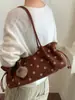 Bolso tote de gran capacidad estilo coreano para el día a día, diseño de nicho, lunares, alto valor estético, bolso de hombro moderno y a la moda, bolso de axila elegante