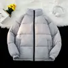 Chaqueta de Algodón Gruesa Cálida de Color Sólido con Cuello Alto para Hombre Enbu, Abrigo Puffer de Moda Casual para Hombre