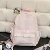 Mochila Estudiantil con Textura de Cuadros Burbuja Estilo Coreano, Dulce y Linda para Salidas de Mejores Amigas