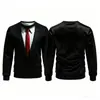 Patrón de dos piezas de músculo falso impresión 3D transfronterizo nuevo sudadera casual para hombre cuello redondo directo del fabricante