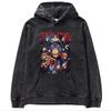 Sudadera con capucha holgada de gran tamaño con estampado de batik lavado de Naruto de animación clásica japonesa de otoño e invierno