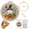 Nuevo Kit de Materiales DIY de Bordado de Halloween - Regalo de Calabaza y Murciélago con Patrones Originales Transfronterizos en Inglés