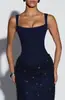 Nova roupa feminina sexy europeia e americana, transfronteiriça Amazon Maillard vintage espartilho de osso de peixe com lantejoulas, vestido longo modelador