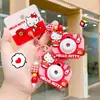 Llavero original de HelloKitty con animación Flip TV, práctico llavero de gato con cuentas de dibujos animados