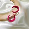 Aguja de Plata 925 Aretes Coreanos de Moda Otoño e Invierno con Flocado en Forma de C de Tela Aretes Simples para Combinar con Todo Aretes Dulces Populares en Internet para Mujeres